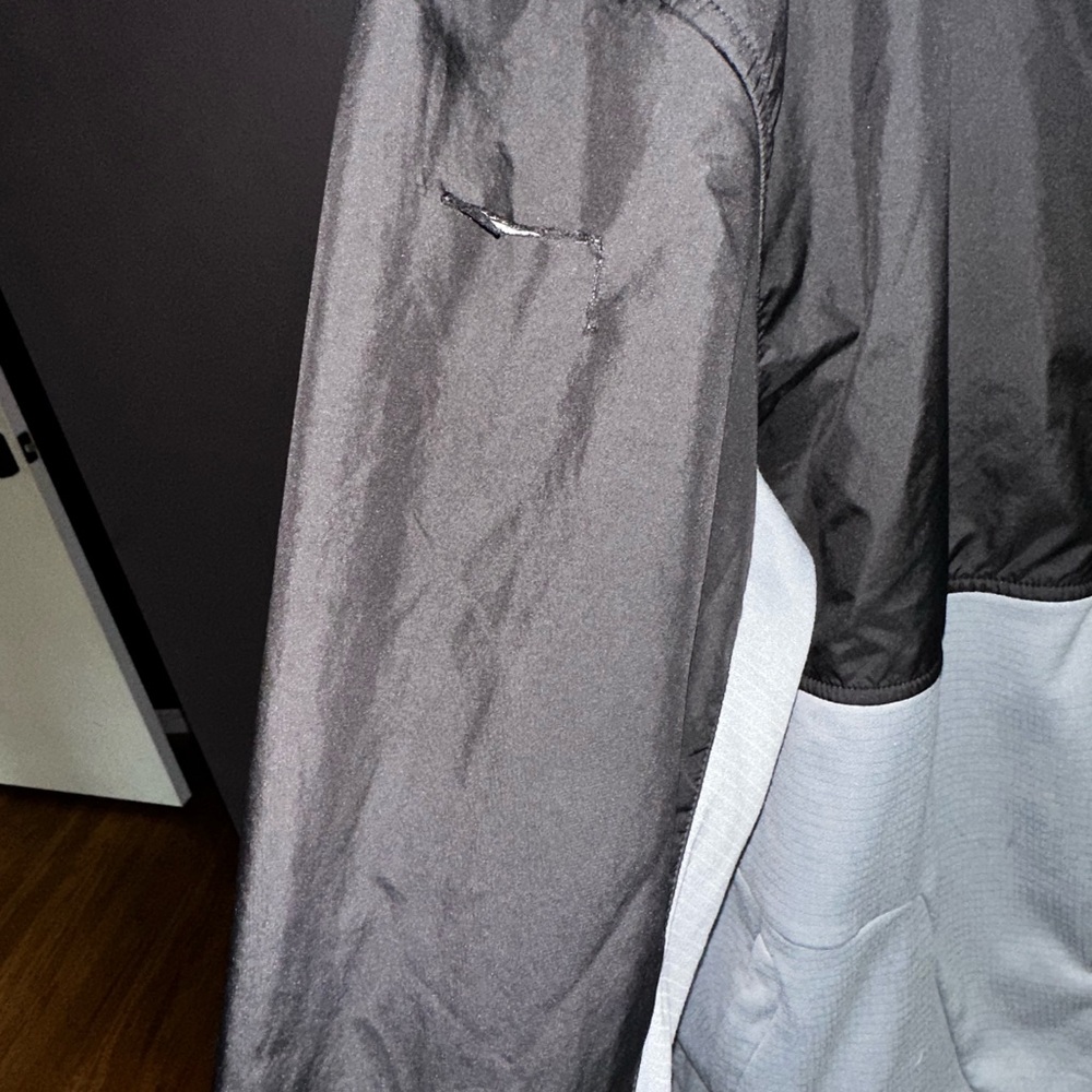 The North Face Black and Light Gray Hooded Windbreaker Fleece Jacket - Picture 4 of 10